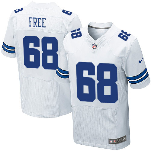 Men's Elite Doug Free Nike Jersey White Road - #68 NFL Dallas Cowboys
